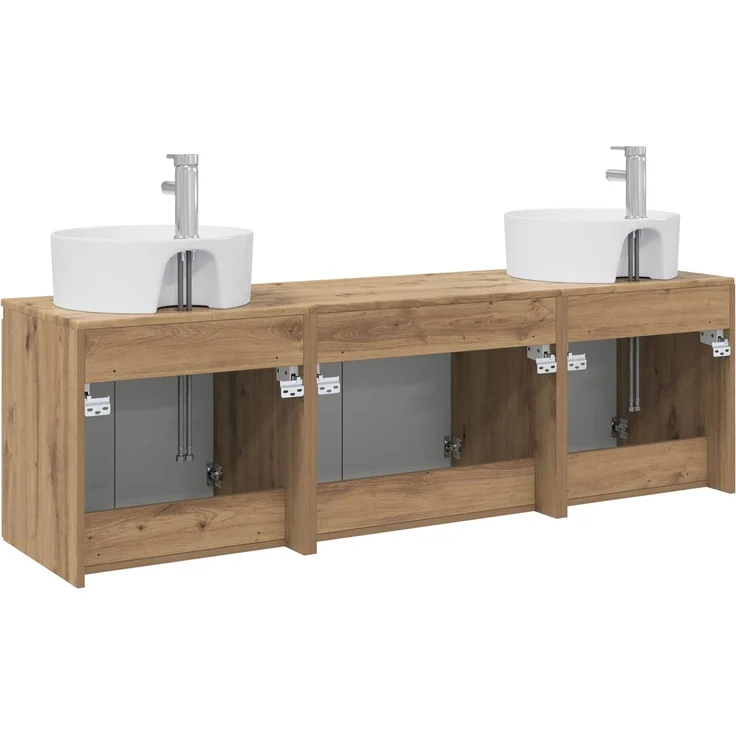 vidaXL Badezimmerschrank-Set 3 stk. Artisan-Eiche 161,5 x 44,5 x 82 cm 3405676 – Bild 7