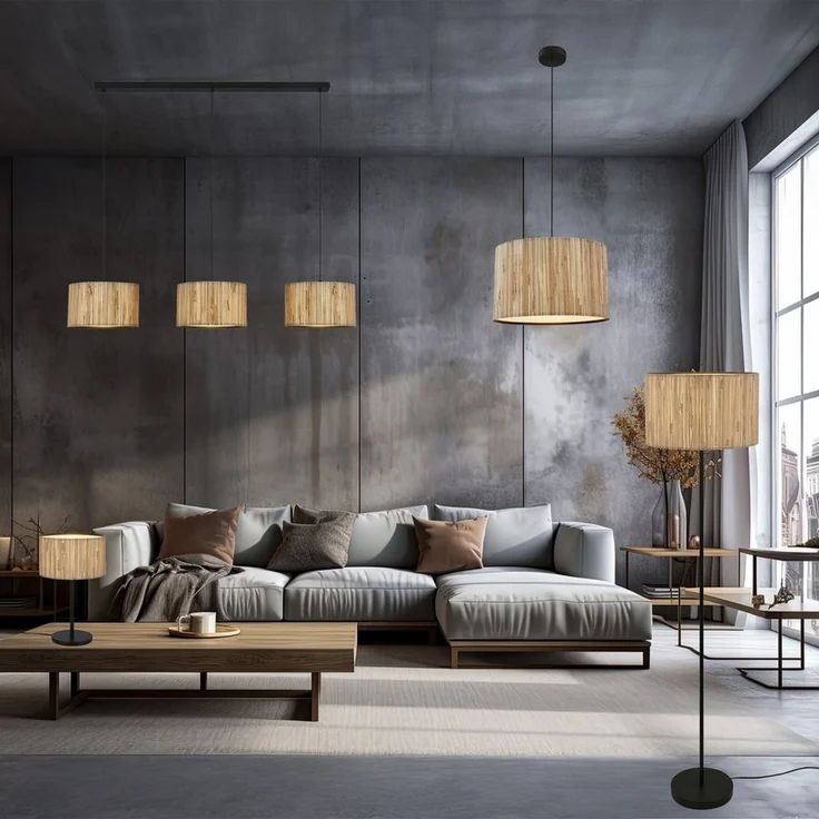 Briloner Leuchten LED Stehlampe Stehleuchte E27 Boho Natur Beige Wohnzimmer, ohne Leuchtmittel, Abhängig vom Leuchtmittel - Warmweiß/Neutralweiß/Kaltweis, Stehleuchte 35 x 161 cm Beige max. 10W Wohnzimmer Flur Büro – Bild 2