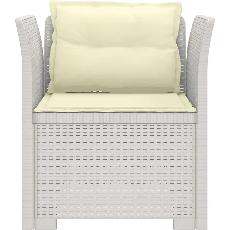 vidaXL 1-Sitzer Sessel mit Kissen Rattan-Look PP Weiß 8011876 – Bild 4