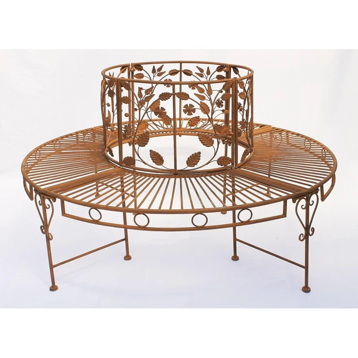 DanDiBo Rundbank Metall wetterfest Braun Ø 140 cm Baumbank 100112 Gartenbank Parkbank – Bild 8