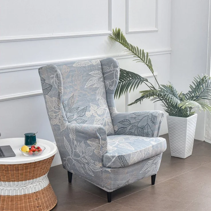 Zyronn Sesselhusse 2-Teilig Ohrensessel Überzug, Sessel-Überwürfe Ohrensessel, Elastisch, Sofa Armlehnenbezüge Schonbezug Hussen für Lesesessel Relaxsessel – Bild 3