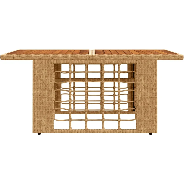 vidaXL Gartentisch Natur 100 x 55 x 37 cm PE Rattan und Glas 42035142 – Bild 3