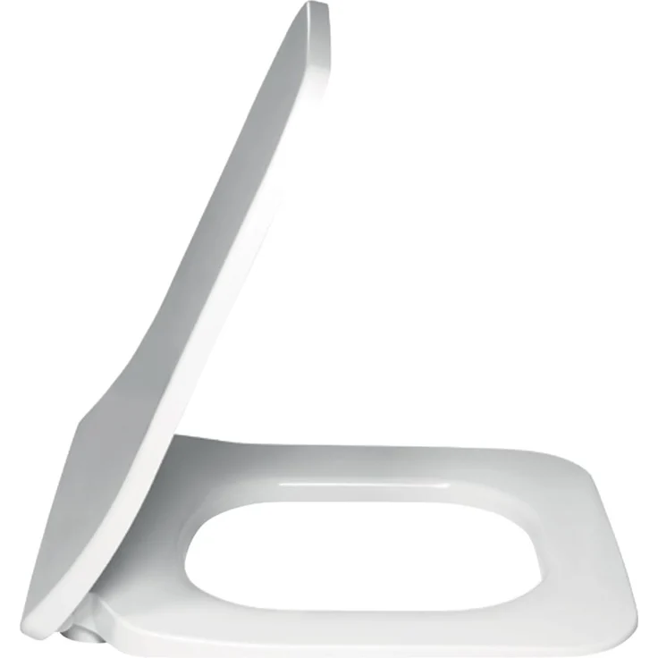 Villeroy & Boch Architectura WC-Sitz SlimSeat, Toilettendeckel mit Absenkautomatik, abnehmbarer Toilettensitz aus bruchsicherem Duroplast, Klodeckel Original Ersatzteil, eckig, Weiß Alpin, glänzend – Bild 2