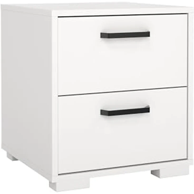 Tvilum Sofia Nachttisch mit 2 Schubladen in Weiß, 40 cm B x 39,6 cm T x 44,2 cm H – Bild 4