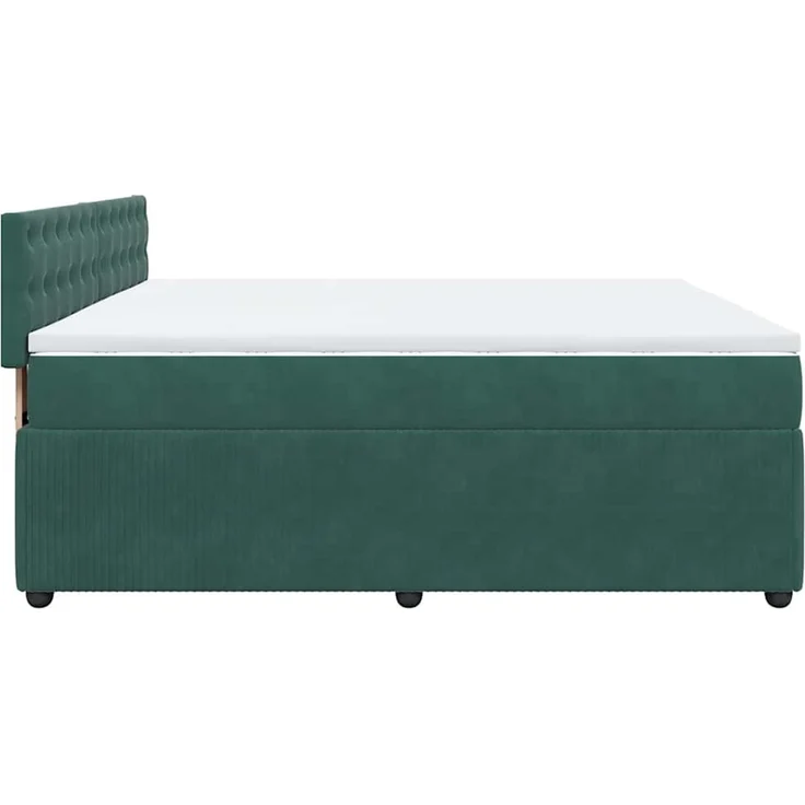 vidaXL Boxspringbett mit Matratze Dunkelgrün 180x200 cm Samt 3290121 – Bild 7