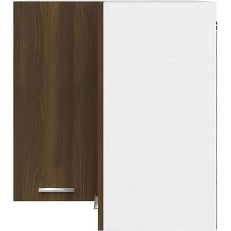 vidaXL Eck Hängeschrank, Wandschrank für Küche, Eckschrank mit viel Stauraum, Küchenschrank Schwebeschrank Küchenmöbel, Braun Eichen-Optik Holzwerkstoff – Bild 6