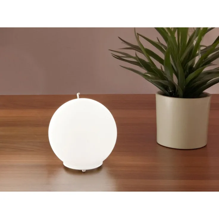 Kleine LED Tischleuchte Glaskugel Lampenschirm Opalweiß, Ø 15cm