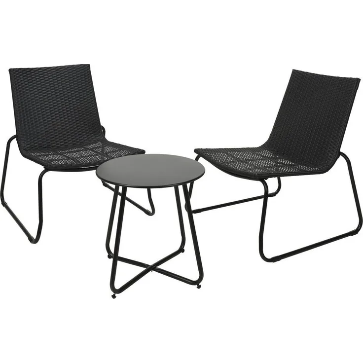GreenGarden® Kopenhagen Rattan Garten- & Balkonmöbel-Set 3-tlg. schwarz