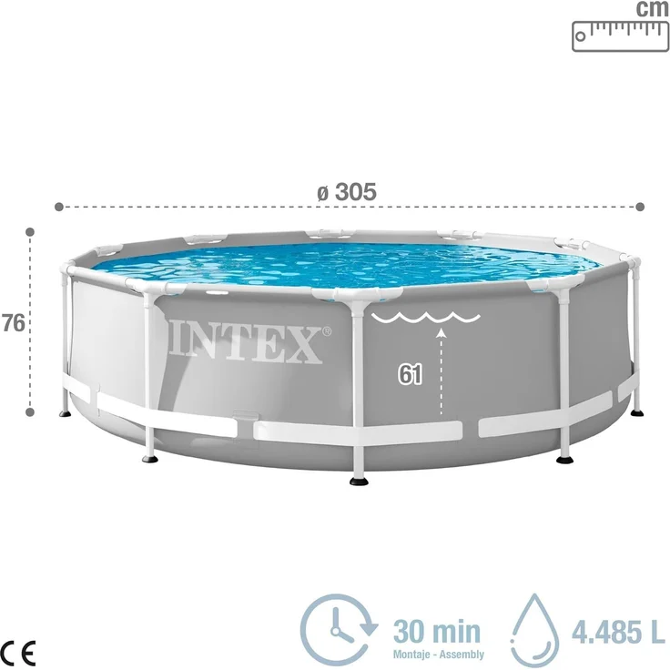 Intex 'Prism Frame 305x76 cm' Pool, 4485 Liter, kreisförmig – Bild 4