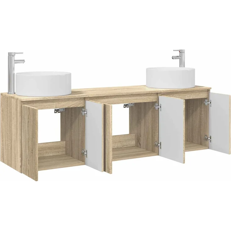 vidaXL Badezimmerschrank-Set 3 stk. Sonoma-Eiche 161,5 x 44,5 x 80 cm 3405729 – Bild 3