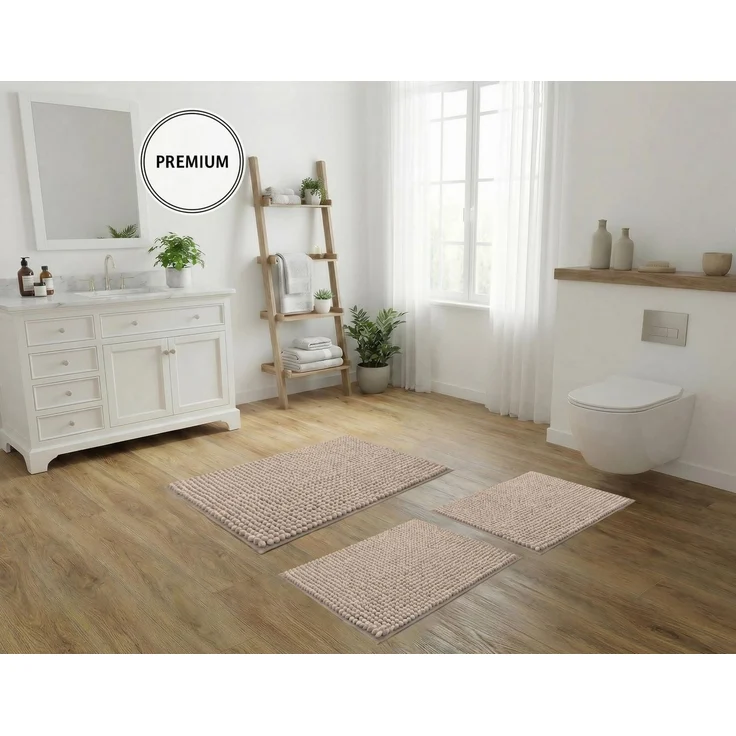 OTTO home Badematte Vanessa Chenille, Standard & Premium, 15mm oder 20mm, auch als 2er Set, rutschhemmend beschichtet, schnell trocknend, strapazierfähig, fußbodenheizungsgeeignet, Polyester, rechteckig, Uni Farben, besonders weich, flauschig, Badvorleger – Bild 3
