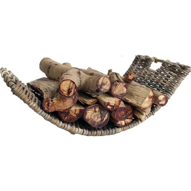 Van der Leeden Kaminholzkorb Feuerholzkorb Kaminholzkorb Rattan 61x35 cm Schale Handmade (Stück, 1 St, Packung), Feuerholzkorb, Handmade, Kaminholzkorb, Naturprodukt – Bild 1