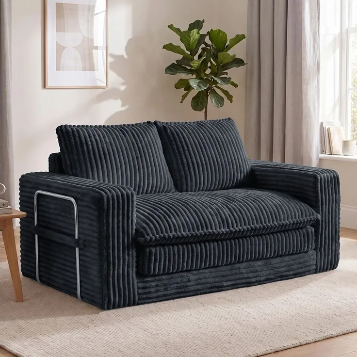 HomeMiYN Schlafsofa 2-Sitzer L139 CM klappbar Ecksofa mit Bettfunktion für kleine Räume, 1 Teile, 2-in-1 Schlafsofa – Tagsüber Sofa, nachts Gästebett (bis 240 kg)