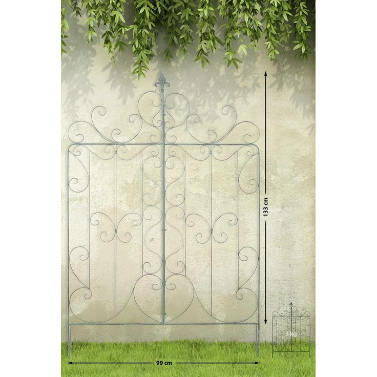 Rankgitter JORIS 2er Set - 99x1x133cm, Metall, Antik-Grün | Rankhilfe Kletterpflanzen Gartendekoration – Bild 2
