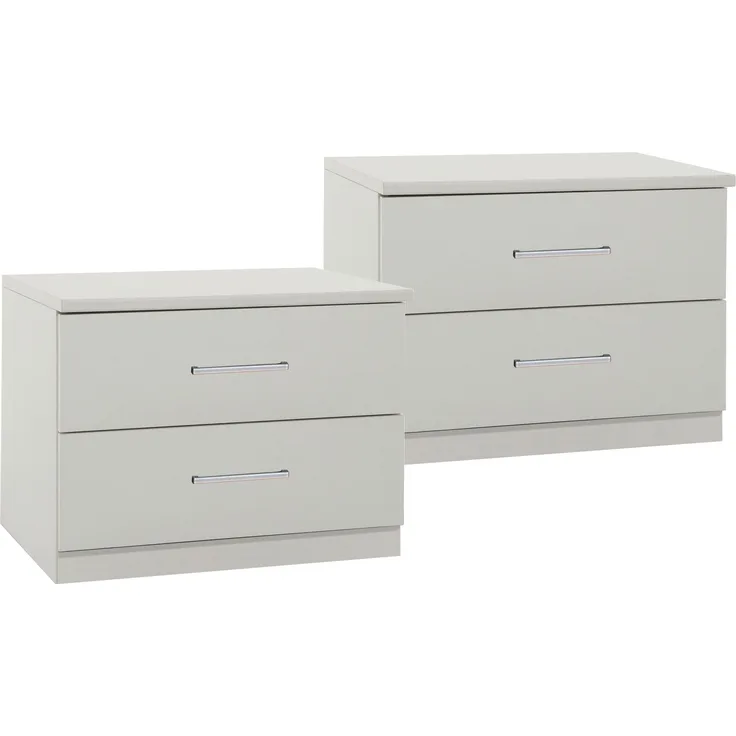 Nachtschrank >Anna< (2er-Set) in WEISS - 104x40x38cm (BxHxT)