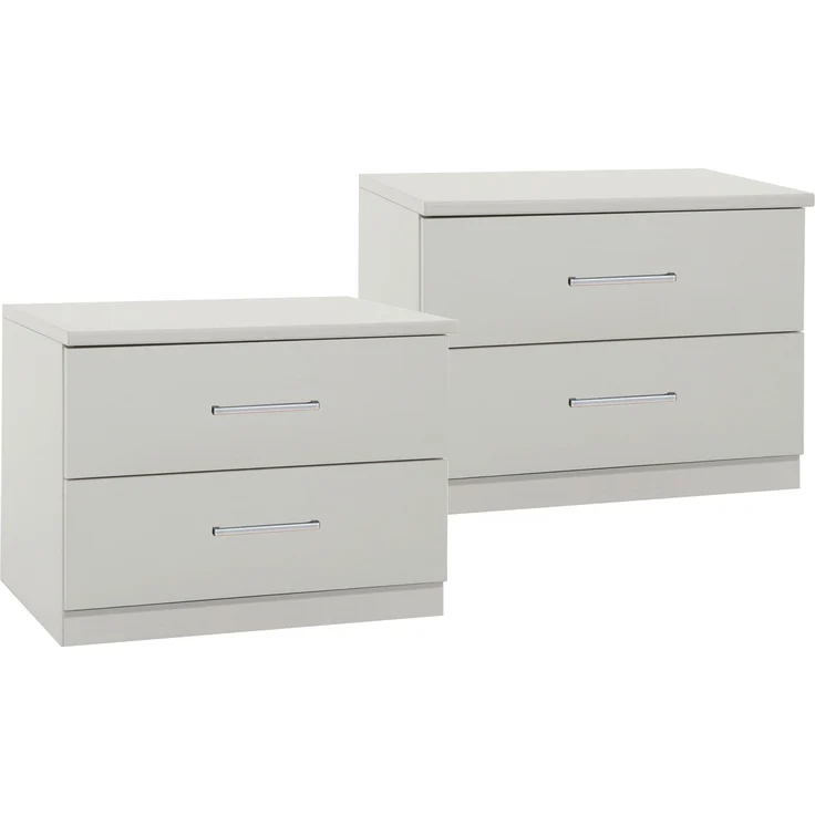 Nachtschrank >Anna< (2er-Set) in WEISS - 104x40x38cm (BxHxT) – Bild 1