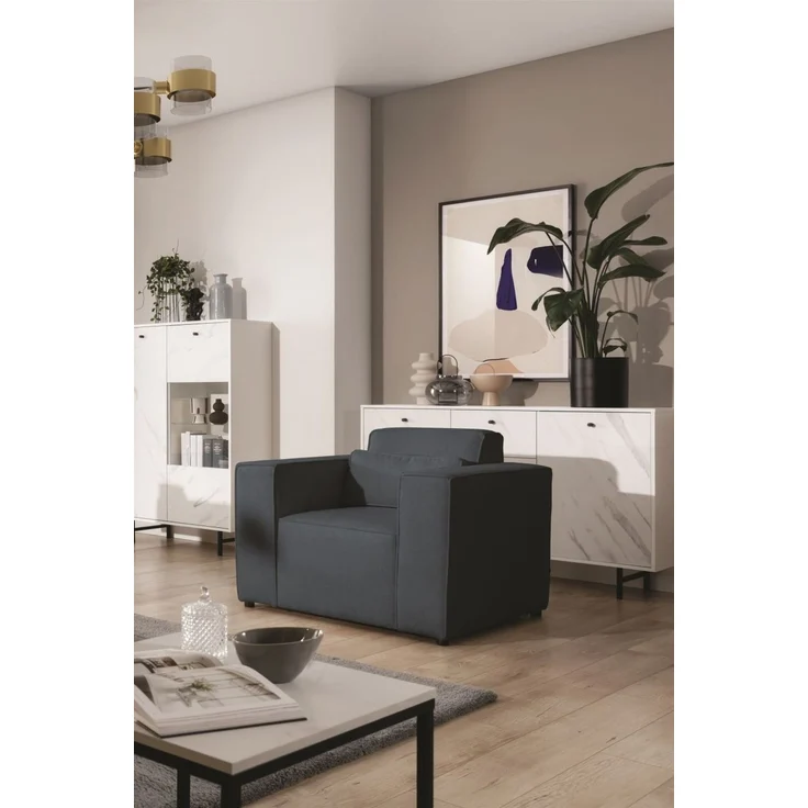 Sessel Designersessel WALDO in Stoff Brooklyn Meeresblau – Bild 1