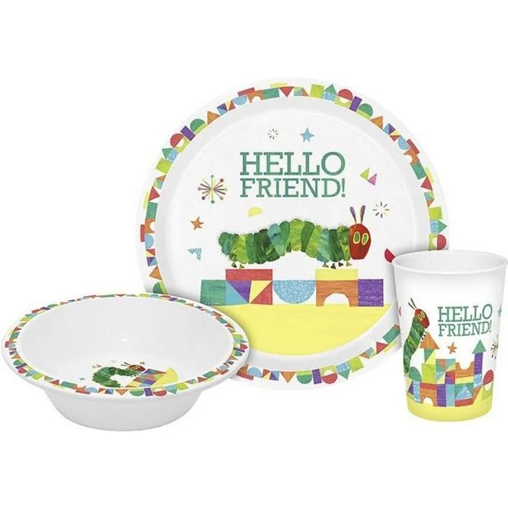 GEDA LABELS Kindergeschirr "Raupe Nimmersatt - Hello Friend" 3-teilig – Bild 2