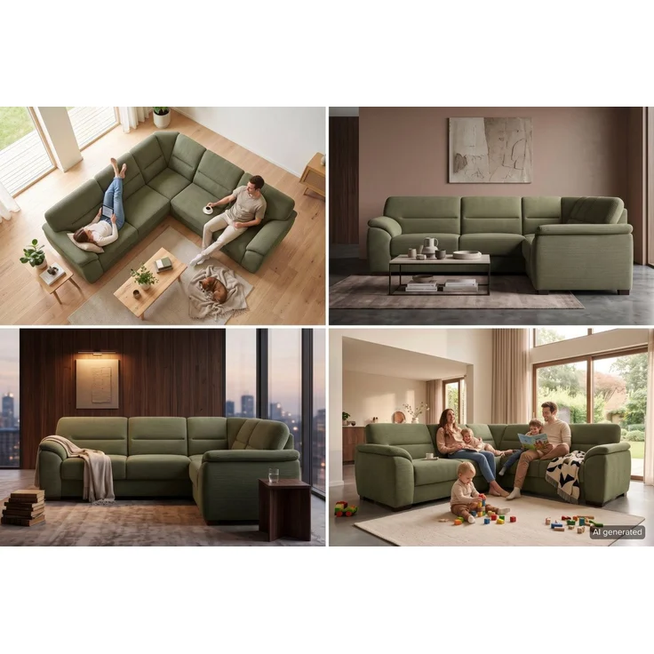 sit&more Ecksofa Montego L-Form, B: 256 cm, große Stoffauswahl, Komfortsitzhöhe 46 cm, optional Schlaffunktion und Schubkasten mit Stauraum – Bild 4