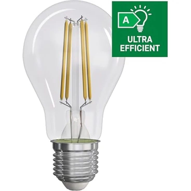 EMOS - LED-Lampe Filament A60 - A Klasse Vintage-Glühbirne - E27 Sockel - warmweiß - 806 lm - extra-sparsam, 3,8W (statt 60W Glühbirne) - 50 000 Stunden - Winkel 300 ° - CRI min. 80 – Bild 2