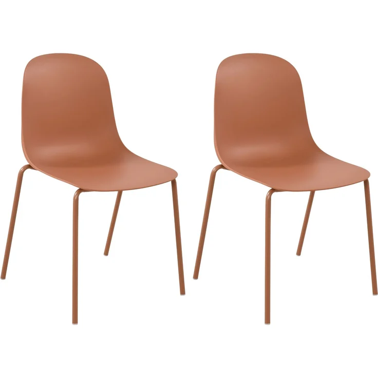 CLP 2er Set Stühle Hardin, stapelbare gartenstühle, wetterfest und UV-beständig,terracotta – Bild 1