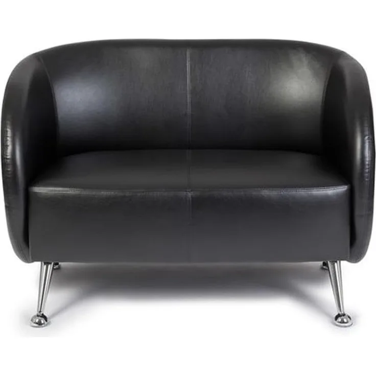 hjh OFFICE Lounge Sofa ST. Lucia Kunstleder 2-Sitzer Sofa mit weicher Polsterung, besonders bequem, 713400, Schwarz