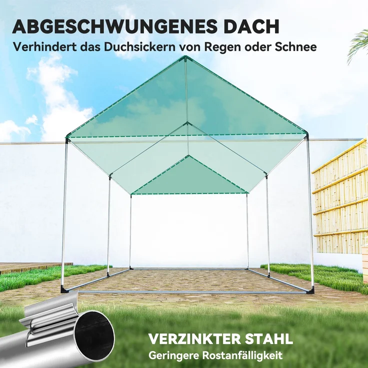 Outsunny Folientunnel, Stahl, PE, Weiß, 200L x 300B x 200H cm – Bild 7