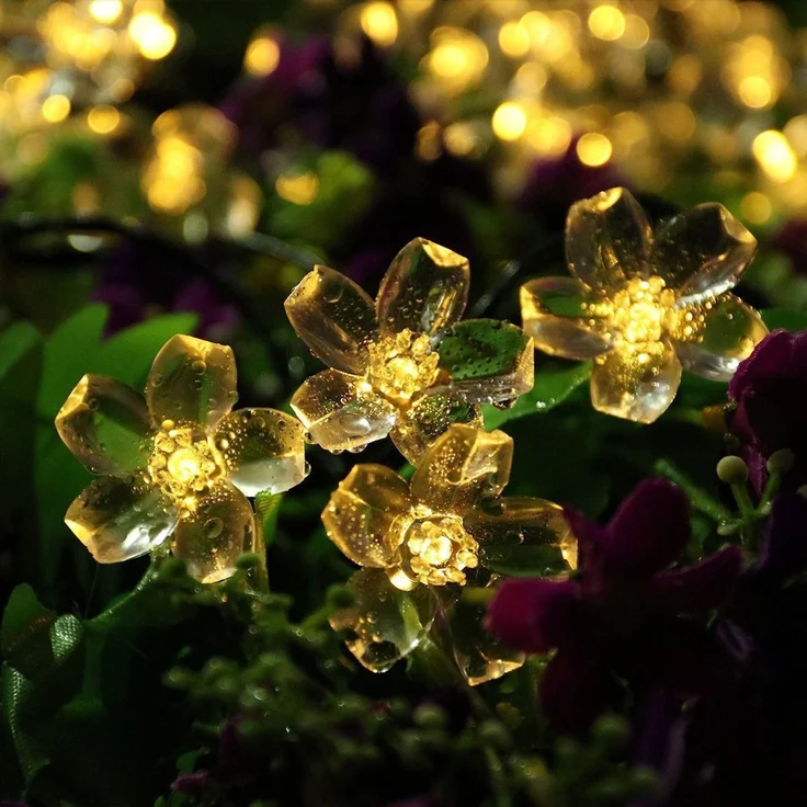 ABC Solar-Lichterkette mit Kirschblütenmotiv, 6,5 m, 30 LED – Bild 5