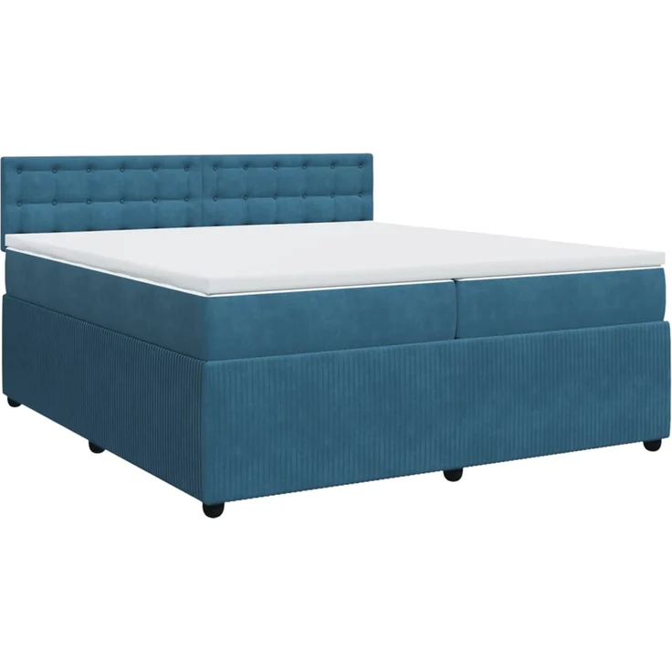 vidaXL Boxspringbett mit Matratze Blau 200x200 cm Samt 3290146 – Bild 3