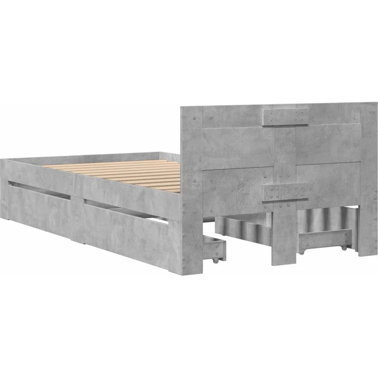 vidaXL Bettrahmen mit Schubladen 2 stk. Betongrau Holzwerkstoff 3429682 – Bild 7