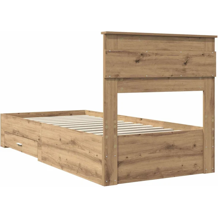 vidaXL Bettrahmen Artisan-Eiche 100 x 200 cm Holzwerkstoff 3410026 – Bild 8