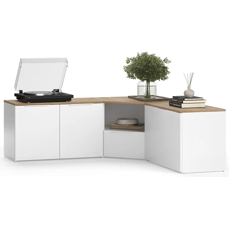 Wohnwand Wido Weiß/Sonoma 3 Teile Vicco – Bild 5