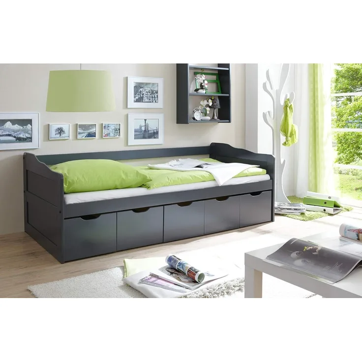 Ticaa Sofabett mit Schubkästen Maria Kiefer - grau