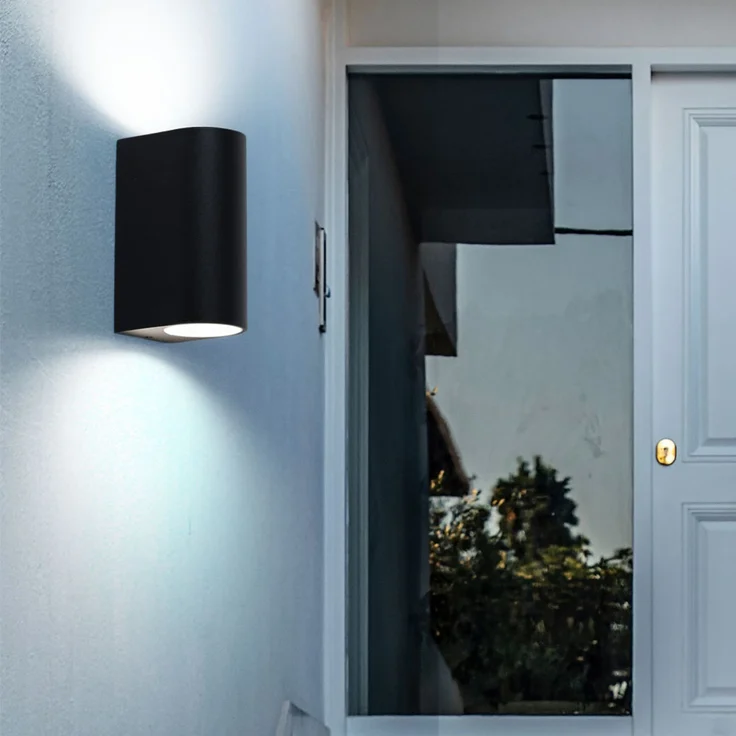 2er Set LED Up & Down Wandleuchten, Aluminium schwarz, H 14,5 cm – Bild 5