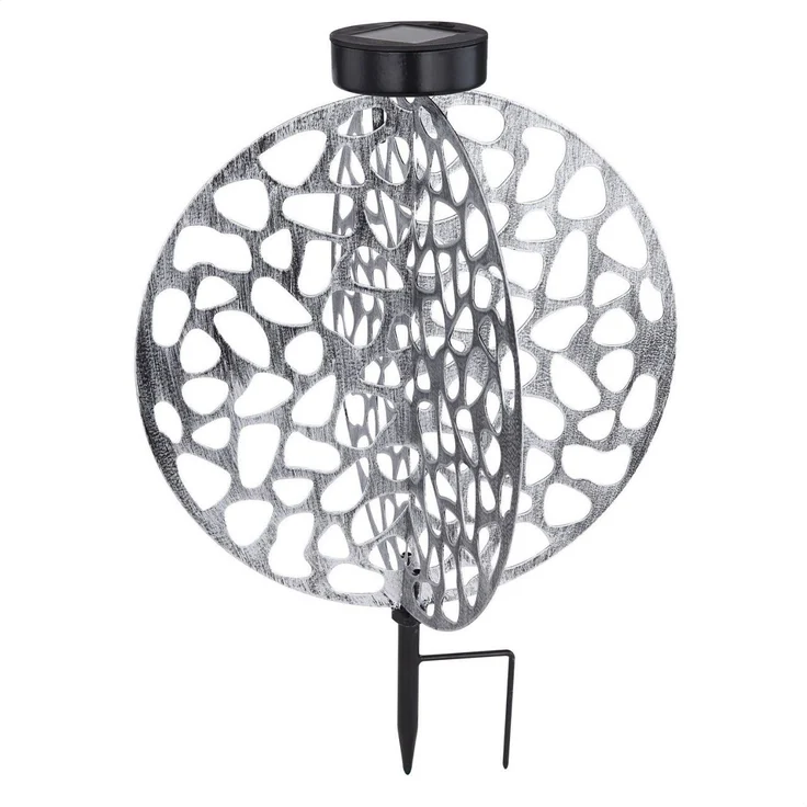Solarleuchte Garten 2er Set Scheibe 30cm Solarlampe Außen Außenleuchte Solar – Bild 5