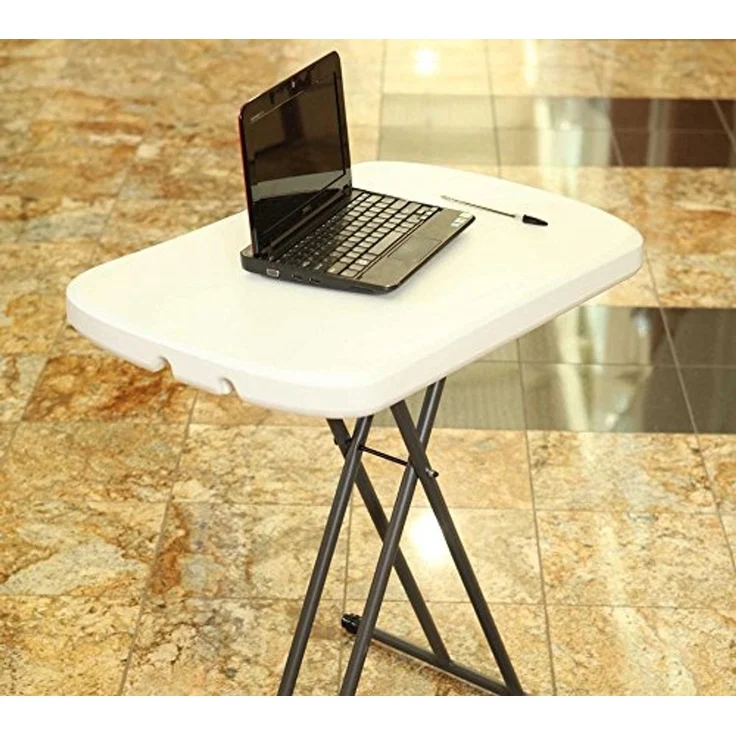 Lifetime 80251 Verstellbarer Klapptisch für Laptop, TV-Fach, 26 Zoll (66 cm), granitweiß – Bild 6