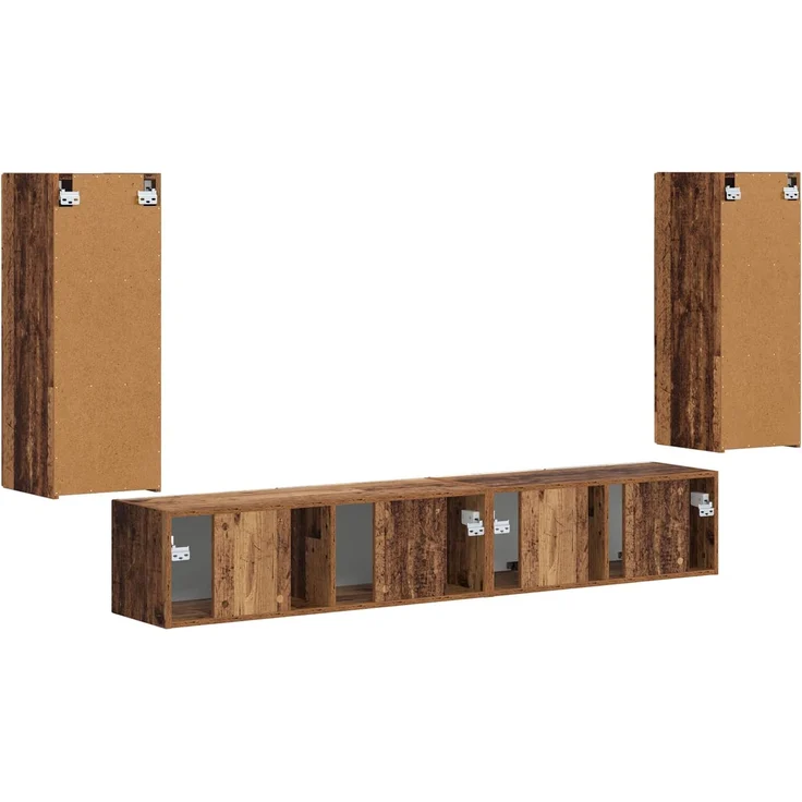 vidaXL TV-Schrankset 4 pcs Altholz Holzwerkstoff 3409166 – Bild 9