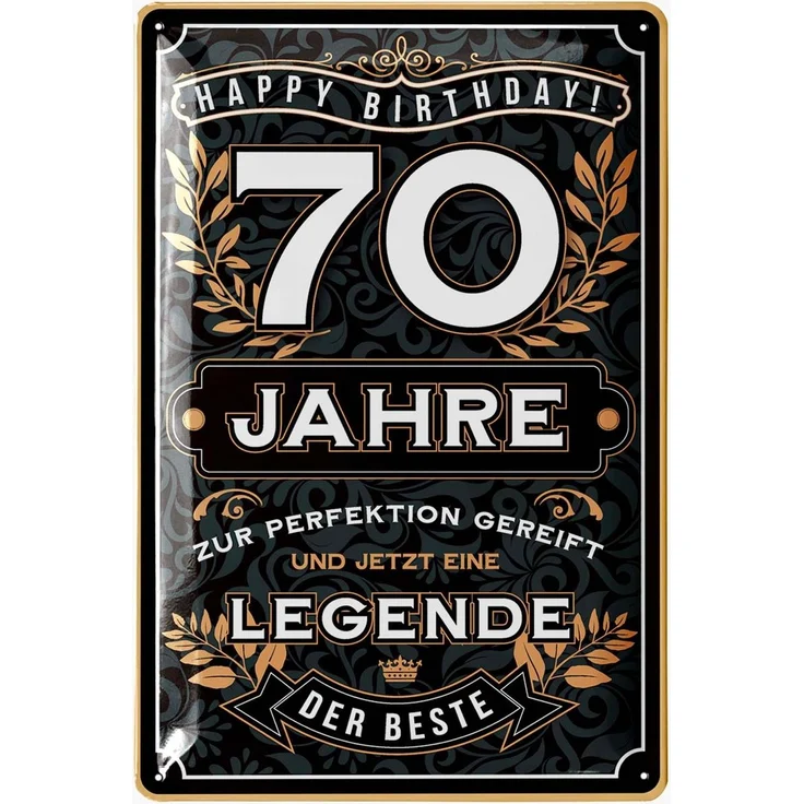 LANOLU Blechschild 70 Jahre Legende 20x30cm – Metall – Mehrfarbig – 20291 – Bild 1