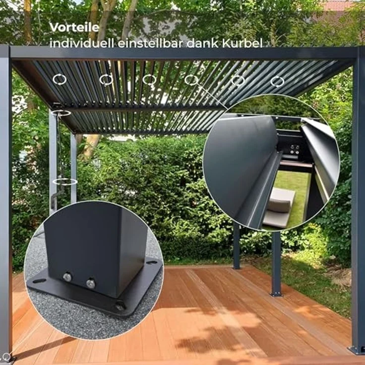 Osoltus 'Bioclimatic' Lamellen-Pergola, Aluminium anthrazit, 4x3 m – Bild 7