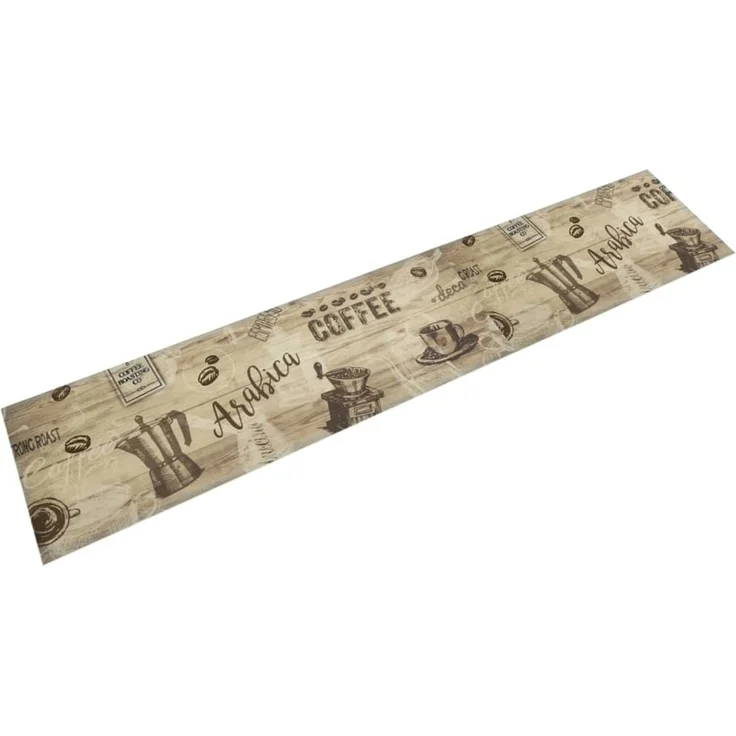vidaXL Küchenteppich Waschbar Kaffee Braun 60x300 cm Samt 4005580 – Bild 1