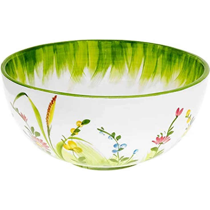 Lashuma Servierschale Blumenwiese, Keramik, (1-tlg), Runde Salatschüssel aus Italien 22 cm Ø – Bild 2