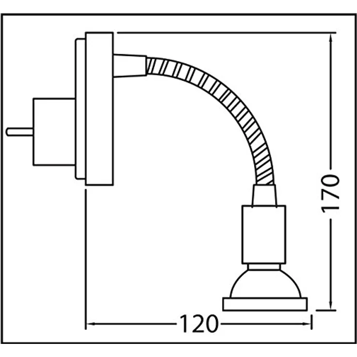 TRANGO LED Steckdosenleuchte, 11-052 Steckerleuchte im Edelstahl-Optik mit Chrom Ring *FLEXI* Steckerlicht, Nachtlicht inkl. je 1x GU10 3000K warmweiß LED Leuchtmittel, ON/OFF Schalter Leselampe, Wandlampe, Küchenlampe – Bild 3