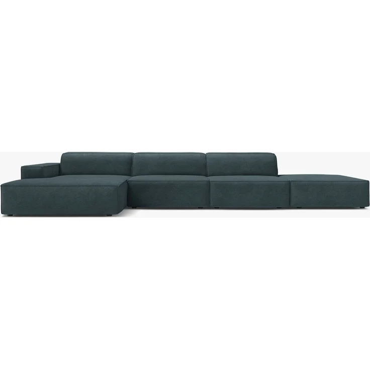 Micadoni Ecksofa Jodie 5-Sitzer Strukturierter Stoff Liberty Dunkel Petrol Links – Bild 1