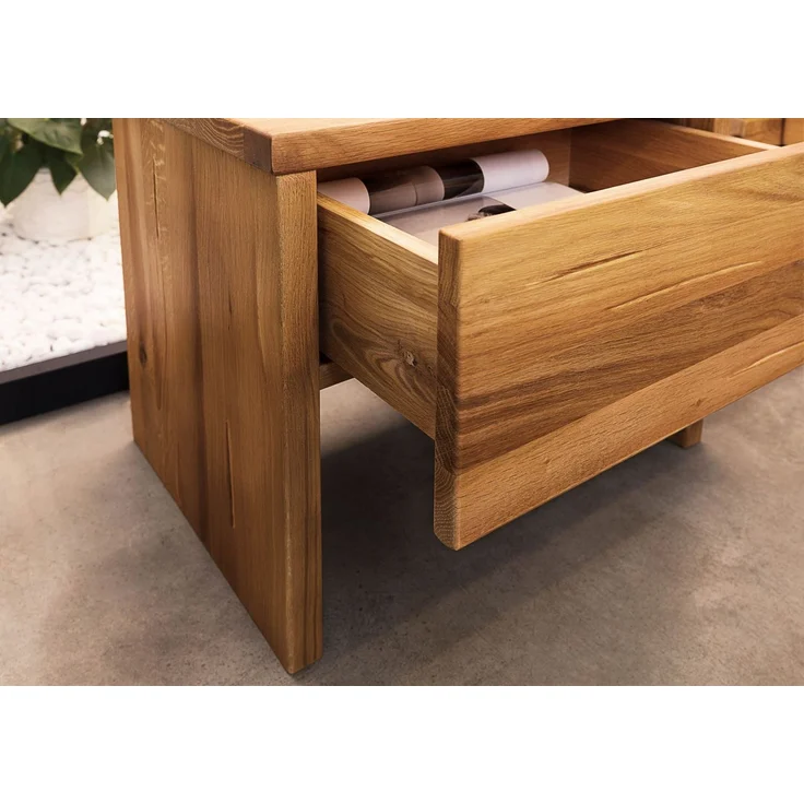 Nachttisch Wildeiche 50x35x40 natur geölt JANGALI #719 – Bild 5