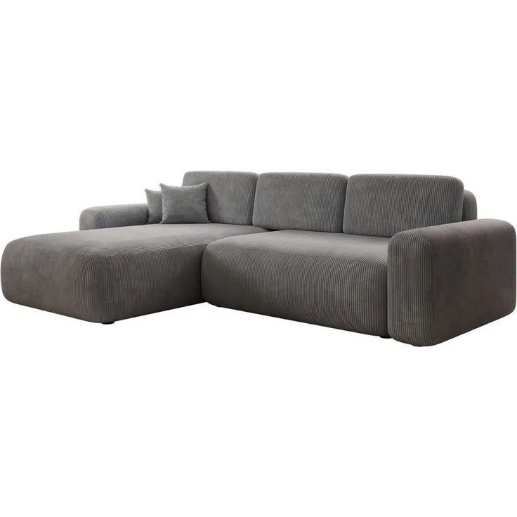 Luxusbetten24 Schlafsofa Designer Ecksofa Lola in Cord, mit Stauraum und Schlaffunktion