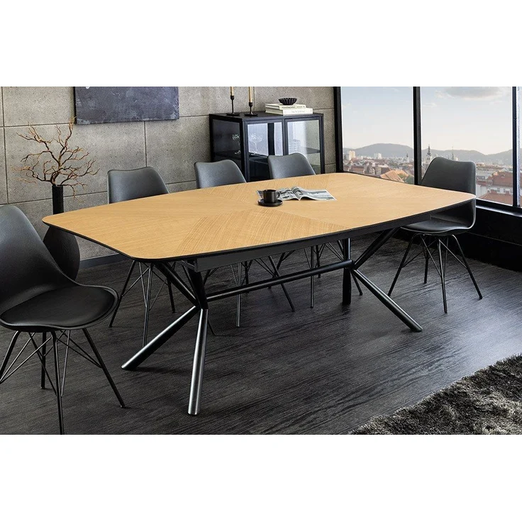 riess-ambiente Esstisch GRANDEZZA 180-270cm natur/schwarz - Eiche, Metall, Ausziehbar, Modern (Einzelartikel, 1-St), Industrial Ausziehtisch - ideal für Konferenzraum, Wohn- und Esszimmer – Bild 5