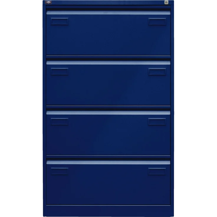 Bisley LIGHT Hängeregistraturschrank, doppelbahnig, DIN A4, 4 HR-Schubladen, Farbe oxfordblau – Bild 2