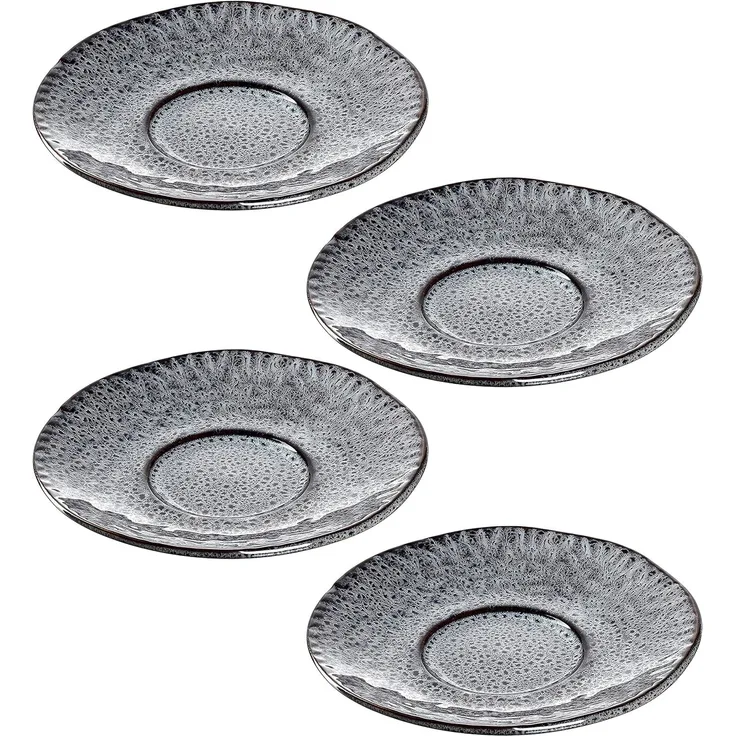 Leonardo MATERA Keramikunterteller 15 cm anthrazit für Becher und Tasse 4er Set