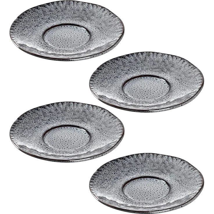Leonardo MATERA Keramikunterteller 15 cm anthrazit für Becher und Tasse 4er Set – Bild 1