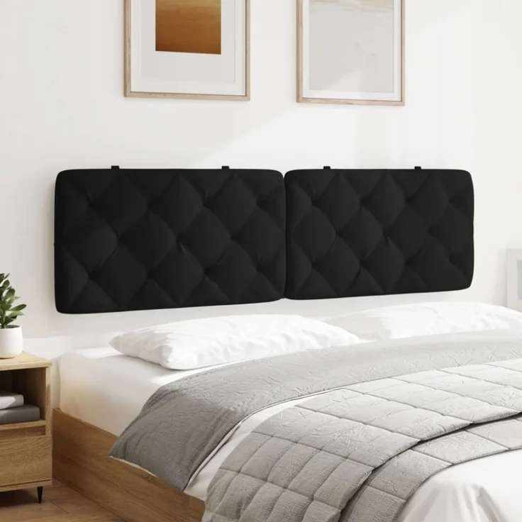 vidaXL Kopfteil-Kissen Schwarz 180 cm Samt – Bild 9